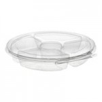 Inline Plastics Safe-T-Fresh 64 oz. Tamper-Resistant, Tamper-Evident Rectangular Hinged Container with Flat Lid - 150/Case
