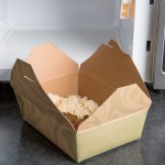 Fold-Pak 03BPSONOMM Bio-Plus-Earth Sonoma Microwavable Paper #3 Take-Out Containers 7 3/4