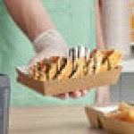 Carnival King 3 lb. Medium Foiled Paper Food Tray 6 1/8