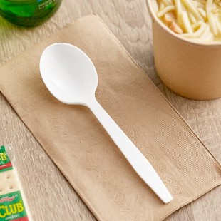 Choice White Heavy Weight Polypropylene Plastic Soup Spoon - 100/Pack