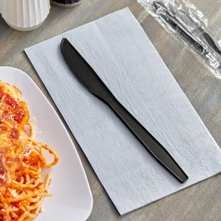 Choice Black Heavy Weight Wrapped Polypropylene Plastic Knife - 1,000/Case