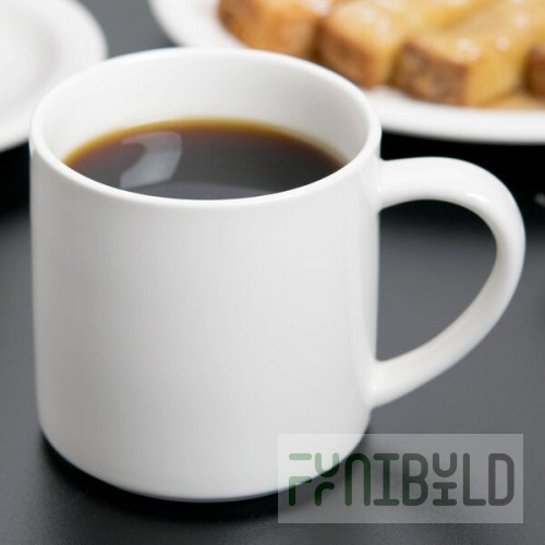 Libbey Slenda 12 oz. Royal Rideau White Stacking Porcelain Mug - Sample
