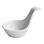Ariane Miniature 0.83 oz. Ivory Round Porcelain Coupe Spoon Bowl with Handle - 18/Case Ariane Miniature 0.83 oz. Ivory Round Porcelain Coupe Spoon Bowl with Handle - 18/Case