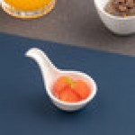 Ariane Miniature 0.83 oz. Ivory Round Porcelain Coupe Spoon Bowl with Handle - 18/Case Ariane Miniature 0.83 oz. Ivory Round Porcelain Coupe Spoon Bowl with Handle - 18/Case