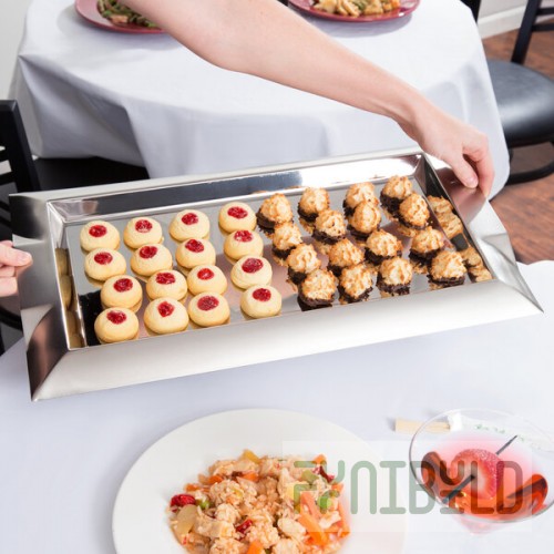 Vollrath 82095 Rectangular Stainless Steel Serving Tray with Handles - 21