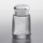 Vollrath 313-02 Traex® Dripcut® 3 oz. Polycarbonate Salt and Pepper Shaker with Red Plastic Top - 72/Case
