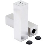 American Metalcraft SPDX33 2 oz. Stainless Steel Rectangular Salt and Pepper Shaker Set - 12/Case