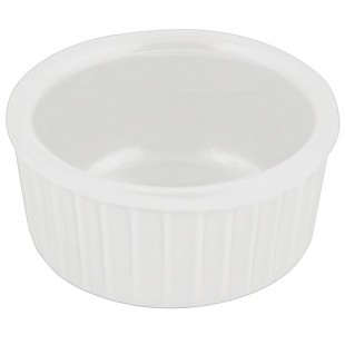 Bon Chef 9024 2 oz. White Sandstone Finish Cast Aluminum Fluted Ramekin