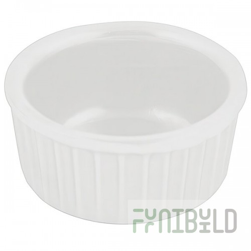 Bon Chef 9024 2 oz. White Sandstone Finish Cast Aluminum Fluted Ramekin