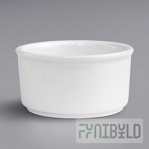 Zwiesel Fortessa Fortaluxe® 2.5 oz. White Porcelain Round Ramekin - 48/Case