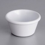 Acopa 2 oz. White Fluted Melamine Ramekin - 12/Case