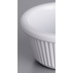 Acopa 2 oz. White Fluted Melamine Ramekin - 12/Case
