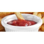 Acopa 2 oz. White Fluted Melamine Ramekin - 12/Case