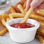 Acopa 2 oz. White Fluted Melamine Ramekin - 12/Case