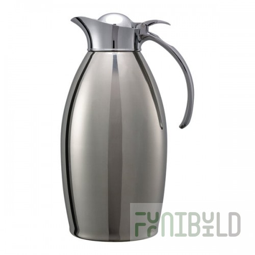 Service Ideas Nicollet 50.7 oz. Polished Stainless Steel Insulated Carafe / Server with Flip Top Lid NIC15PS