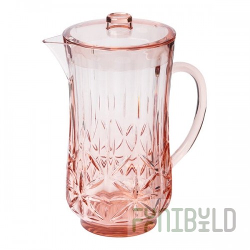 Sophistiplate Traditional 53 oz. Blush SAN Plastic Pitcher with Lid - 6/Pack