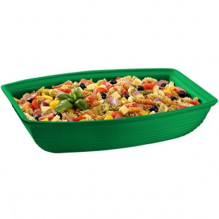 TableCraft CW3190GN 10.5 Qt. Green Cast Aluminum Oblong Salad Bowl