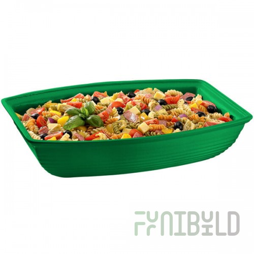 TableCraft CW3190GN 10.5 Qt. Green Cast Aluminum Oblong Salad Bowl