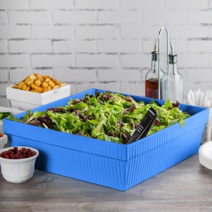 TableCraft CW1494CBL 24 Qt. Cobalt Blue Cast Aluminum Square Bowl TableCraft CW1494CBL 24 Qt. Cobalt Blue Cast Aluminum Square Bowl