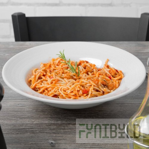 Tuxton FPD-106 Pacifica 43 oz. Bright White Embossed China Pasta Bowl - 12/Case