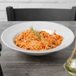 Tuxton FPD-106 Pacifica 43 oz. Bright White Embossed China Pasta Bowl - 12/Case Tuxton FPD-106 Pacifica 43 oz. Bright White Embossed China Pasta Bowl - 12/Case
