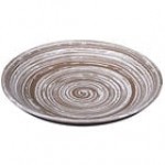 Elite Global Solutions Stardust 40 oz. Shallow Glossy / Matte Blue Swirl Melamine Bowl - 6/Case