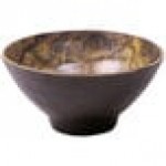 Elite Global Solutions D73RB-SEQ Sequoia 37 oz. Round Wood Grain Melamine Bowl - 6/Case