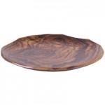 Elite Global Solutions D73RB-SEQ Sequoia 37 oz. Round Wood Grain Melamine Bowl - 6/Case