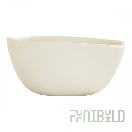 Cal-Mil Bali 16 oz. Ivory Irregular Round Melamine Soup Bowl - 6/Case
