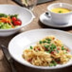 GET B-32-MN-W Minski 32 oz. White Melamine Textured Rim Bowl - 12/Case