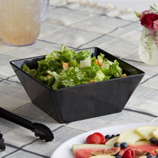 Acopa Rittenhouse 112 oz. Square Black Melamine Bowl - 12/Case