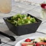 Acopa Rittenhouse 112 oz. Square Black Melamine Bowl - 12/Case