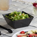 Acopa Rittenhouse 112 oz. Square Black Melamine Bowl - 12/Case