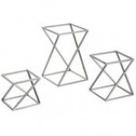 Front of the House Twist 3-Piece White Stainless Steel Riser Set Front of the House Twist 3-Piece White Stainless Steel Riser Set