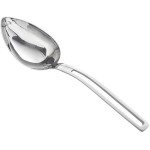 Vollrath 46724 Miramar® 8 oz. Stainless Steel Open Handle Solid Oval Serving Spoon