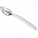 Vollrath 46724 Miramar® 8 oz. Stainless Steel Open Handle Solid Oval Serving Spoon