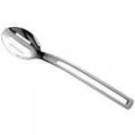 Vollrath 46724 Miramar® 8 oz. Stainless Steel Open Handle Solid Oval Serving Spoon