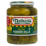 Nathan's Famous 32 fl. oz. New York Kosher Pickle Halves - 12/Case
