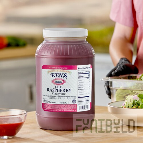 Ken's Foods 1 Gallon Lite Raspberry Vinaigrette Dressing - 4/Case