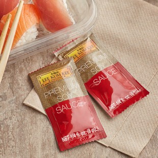 Lee Kum Kee 8 mL Premium Soy Sauce Packets - 500/Case Lee Kum Kee 8 mL Premium Soy Sauce Packets - 500/Case