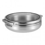 Smart Buffet Ware T-Collection by Front of the House 6.5 Qt. Matte Black Stainless Steel Round Induction Chafer with Food Pan BCH016BKS18