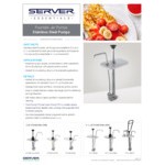 Server Stainless Steel 1.25 oz. Pump with Lid for Standard 3.5 Qt. Fountain Jar