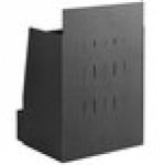 ServSense Black 15-Section Countertop Condiment Organizer with Drawer and Header Decals - 16 ServSense Black 15-Section Countertop Condiment Organizer with Drawer and Header Decals - 16