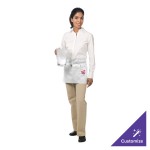 Chef Revival White Poly-Cotton Customizable Waist Apron with 3 Pockets - 12 Chef Revival White Poly-Cotton Customizable Waist Apron with 3 Pockets - 12