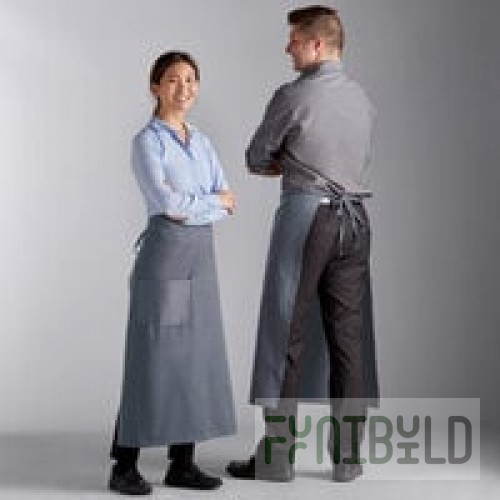 Choice Burgundy Poly-Cotton Standard Bistro Apron with 1 Pocket - 33