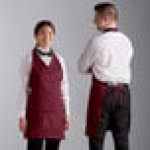Choice Burgundy Poly-Cotton Standard Bistro Apron with 1 Pocket - 33