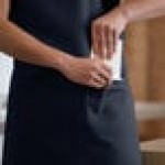 Choice Navy Blue Poly-Cotton Standard Bib Apron with 2 Pockets - 34 Choice Navy Blue Poly-Cotton Standard Bib Apron with 2 Pockets - 34