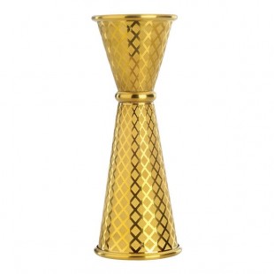 Barfly® 1 oz. & 2 oz. Gold-Plated Diamond Lattice Japanese Style Jigger M37202GD