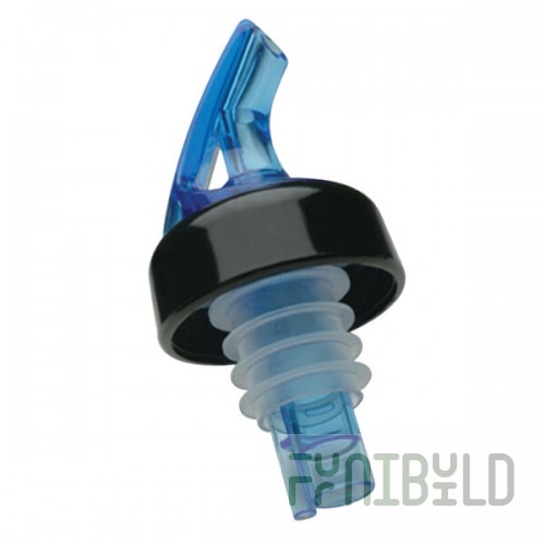 Precision Pours 999 BL C Ocean Blue Free Flow Liquor Pourer with Collar - 12/Pack