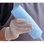 Choice 12 oz. Light Blue Wide Mouth Squeeze Bottle - 6/Pack